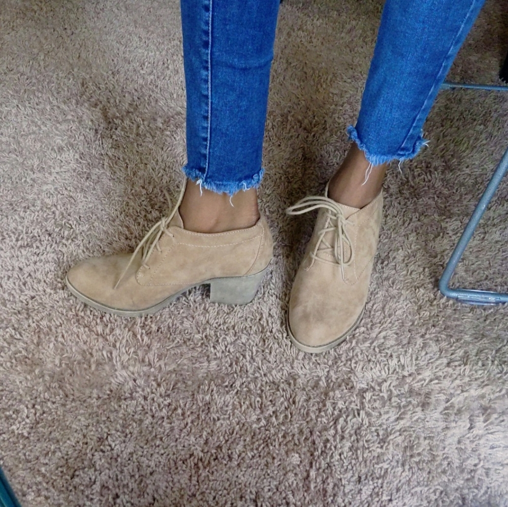Light Brown/Tan-Colored Ankle Booties